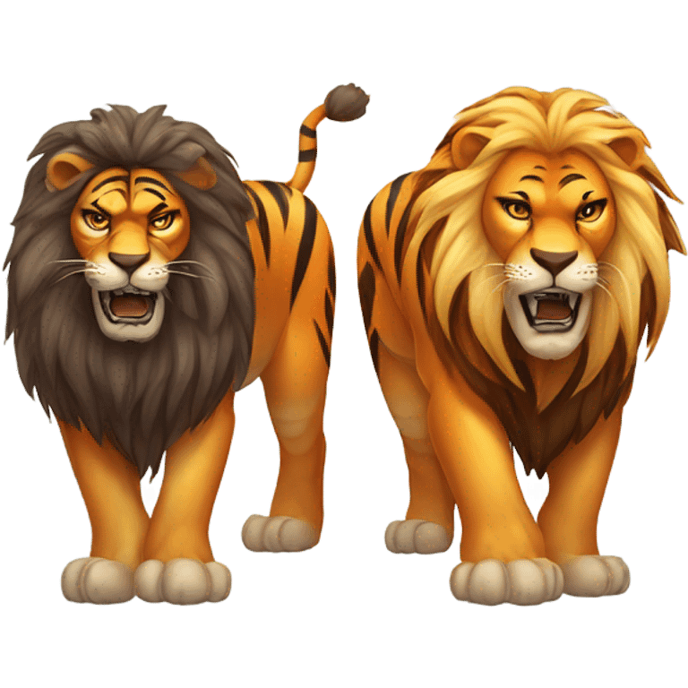 Lion vs tiguer emoji