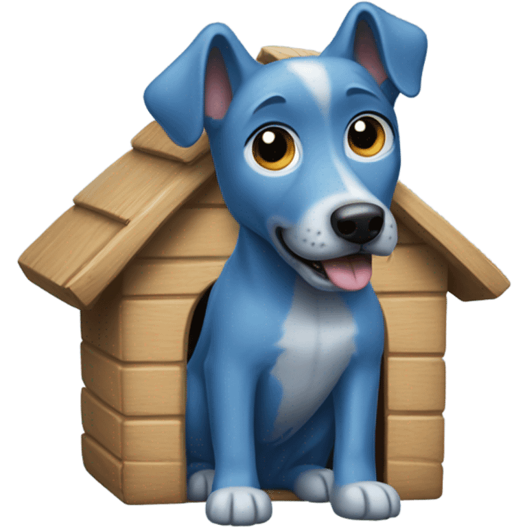 Blue dog kennel  emoji