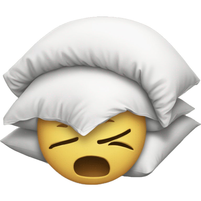 cartoon head buried in pillow emoji