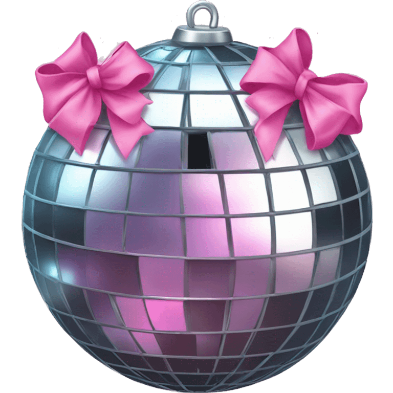 Disco ball with a pink bow emoji