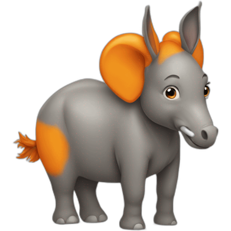 Orange donkey elephant  emoji