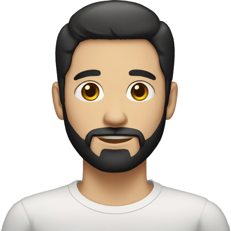 white Man with short black hair and circle beard emoji