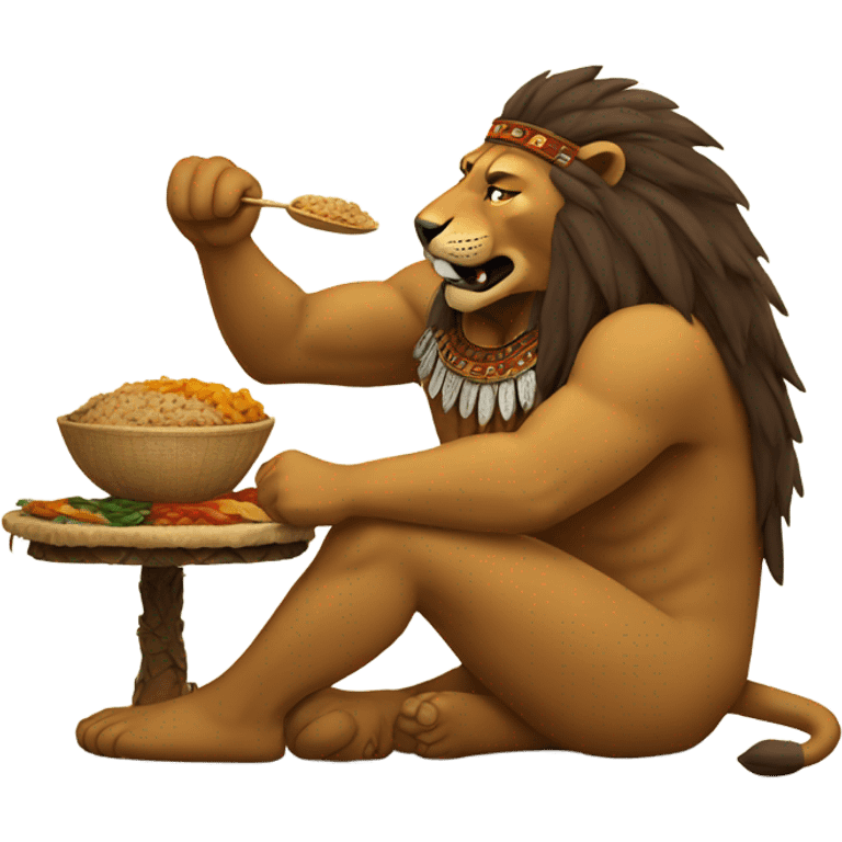 Chief eating lion emoji