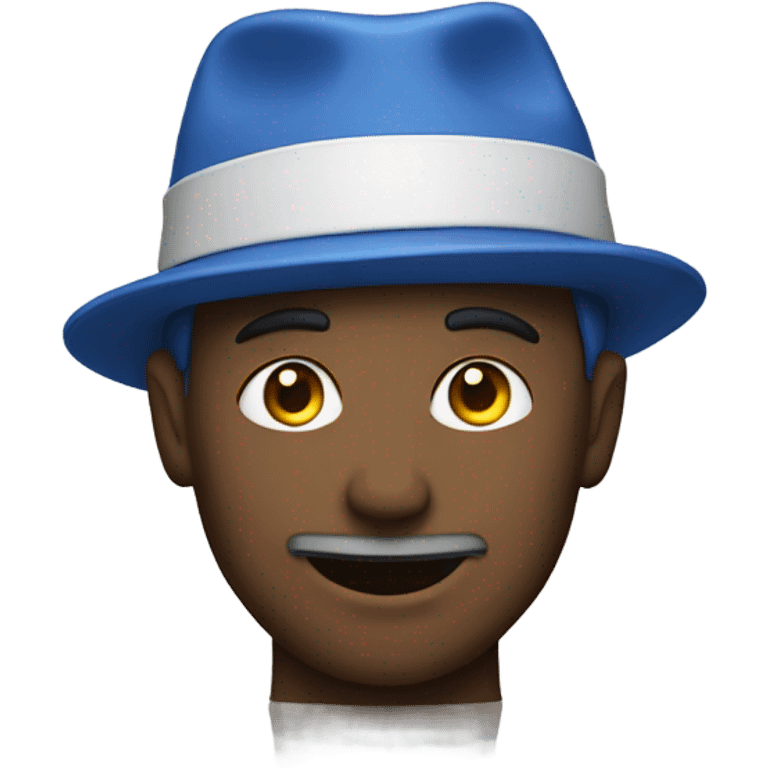 A man waring a blue hat emoji