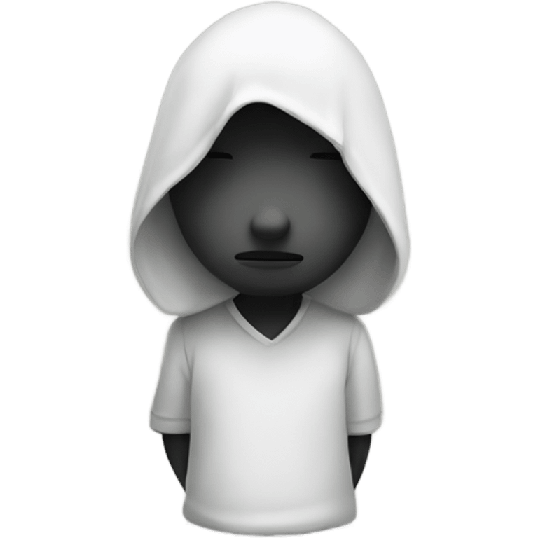 Monochrome solitude on white emoji