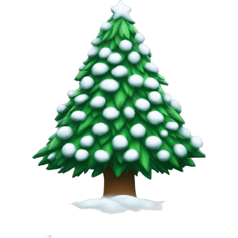 a christmas tree covered in snow emoji