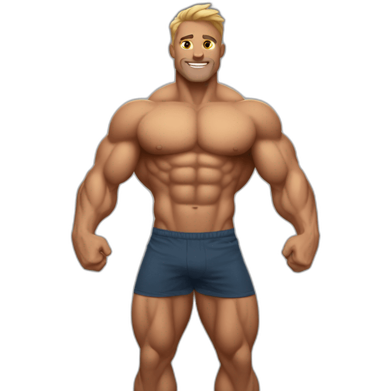 shirtless bodybuilder flexing emoji