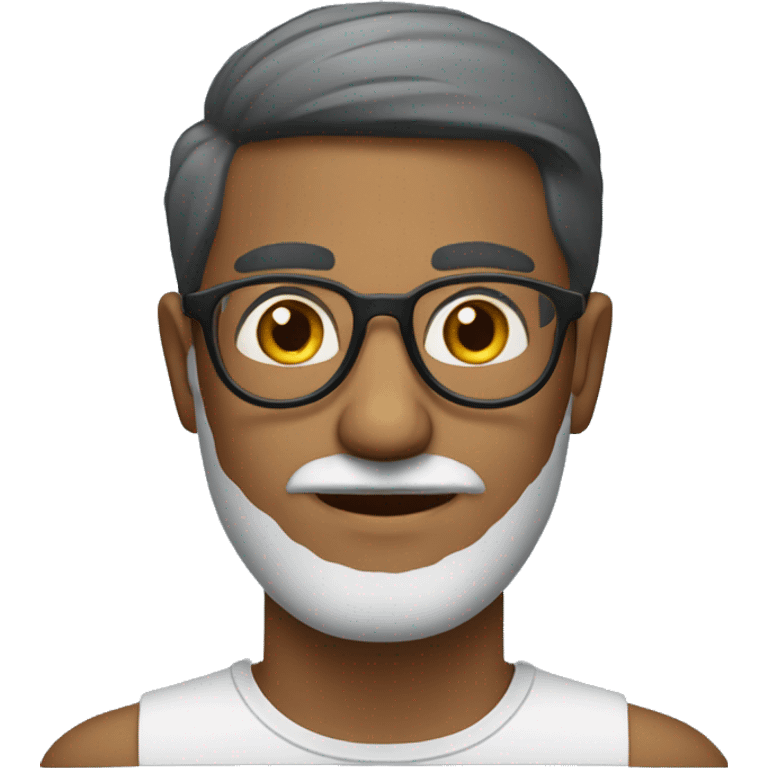 A Sri Lankan man with a patchy beard wearing spectacles, oval face emoji