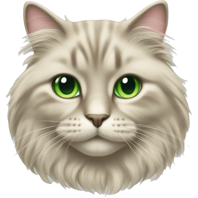 English long hair cat green eyes  emoji