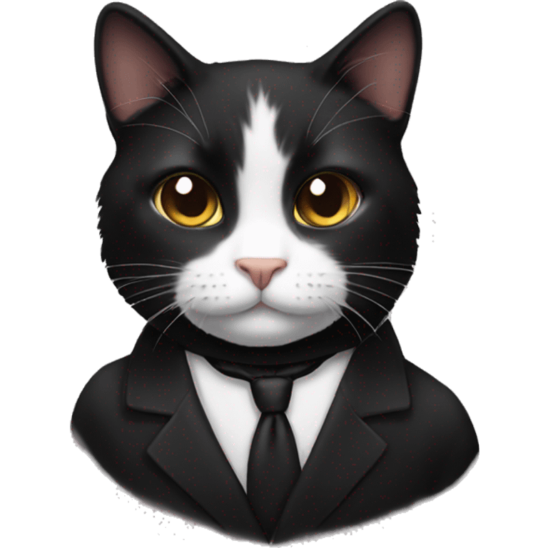 black tuxedo cat emoji