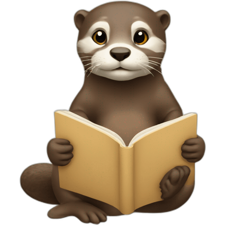 otter studying emoji