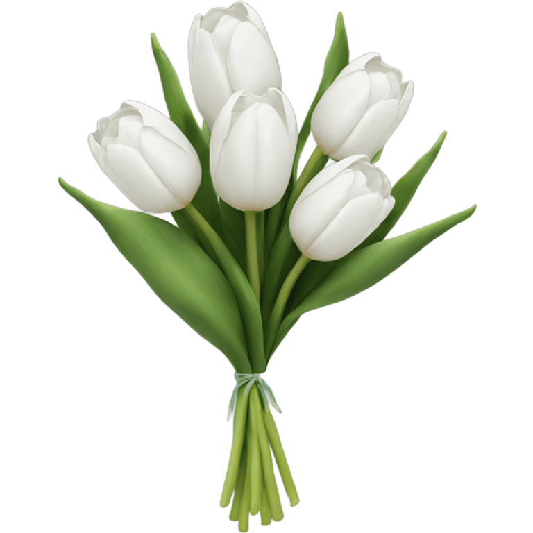 white tulip bouquet  emoji