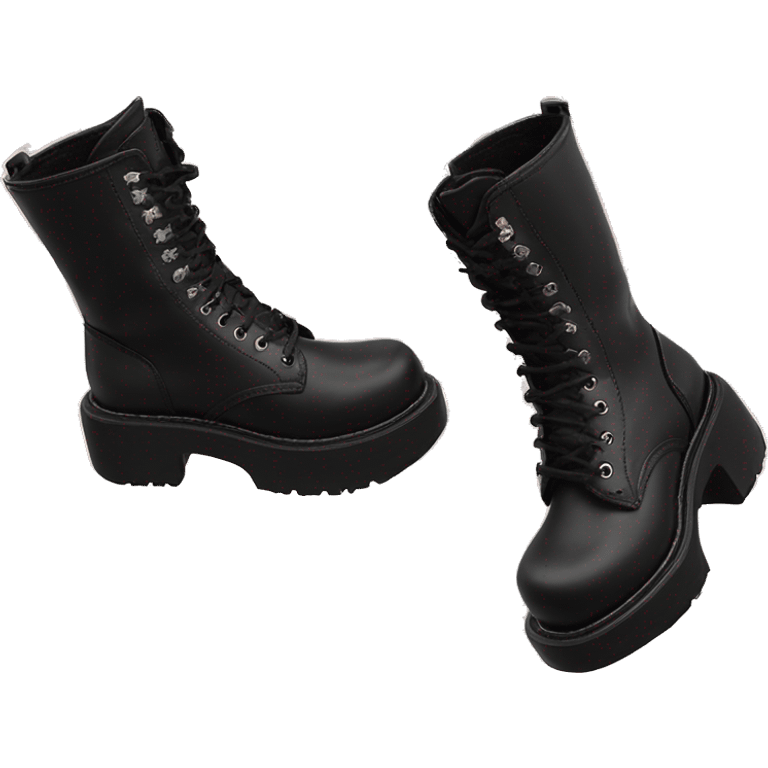 Black Demonia platform boots emoji