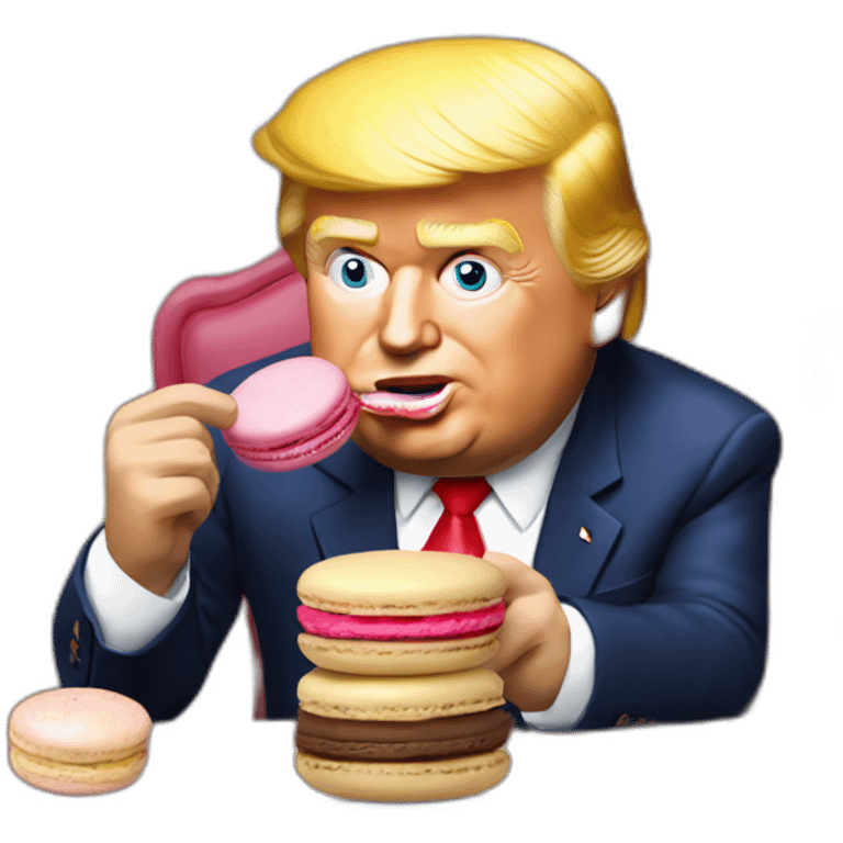 donald trump eating a french macaron emoji