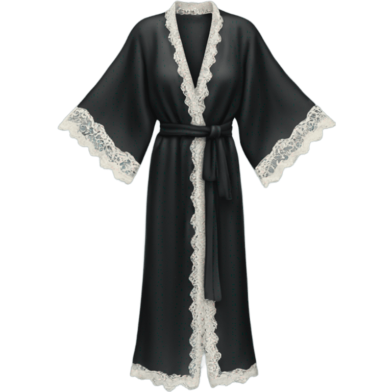 black silk robe with lace emoji