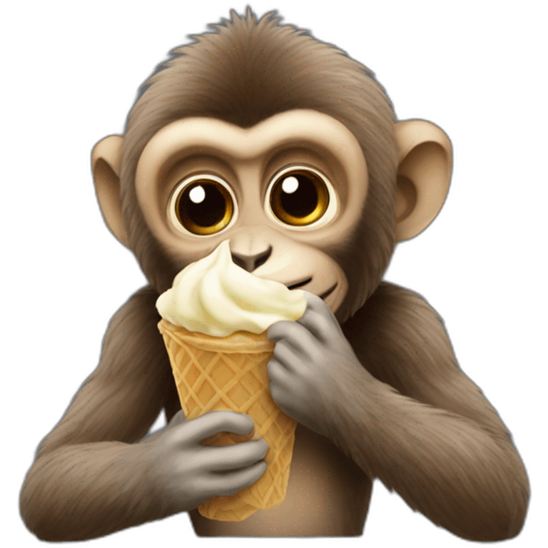 macaco comendo sorvete emoji