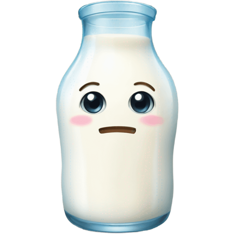 cute milk with glass emoji