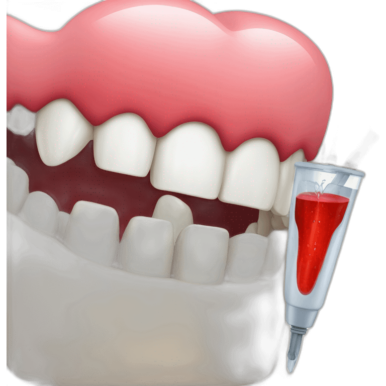 dental irrigator with teeth in blood emoji