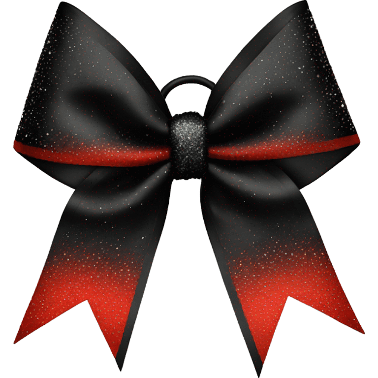 black and red cheer bow with sparkles  emoji