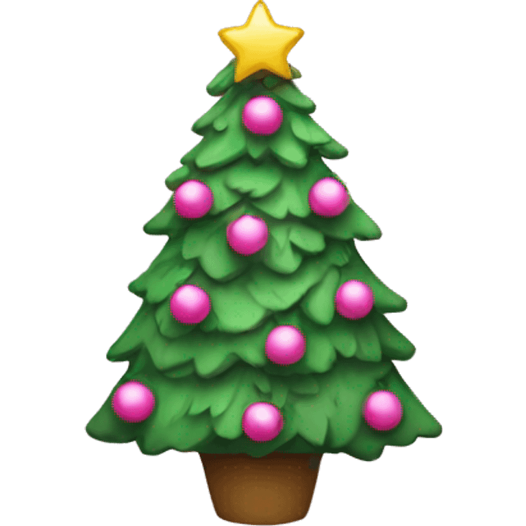 christmas tree in pink emoji