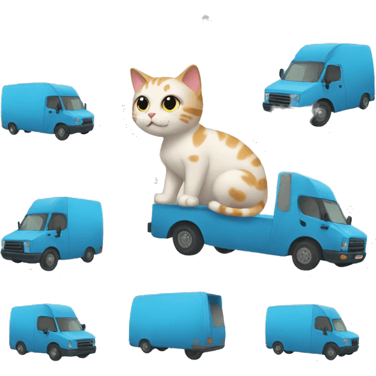 cat with a moving van emoji