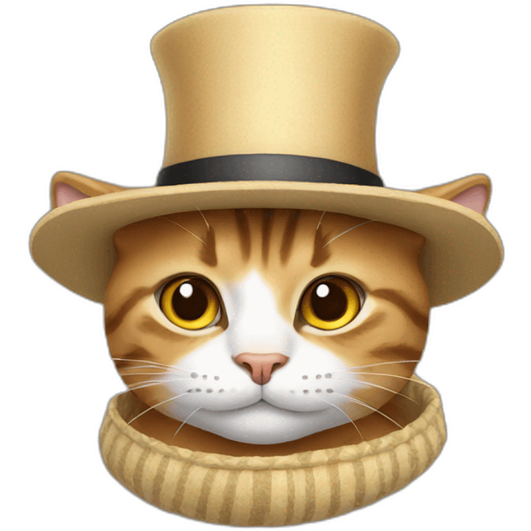 Cat with a very hat emoji