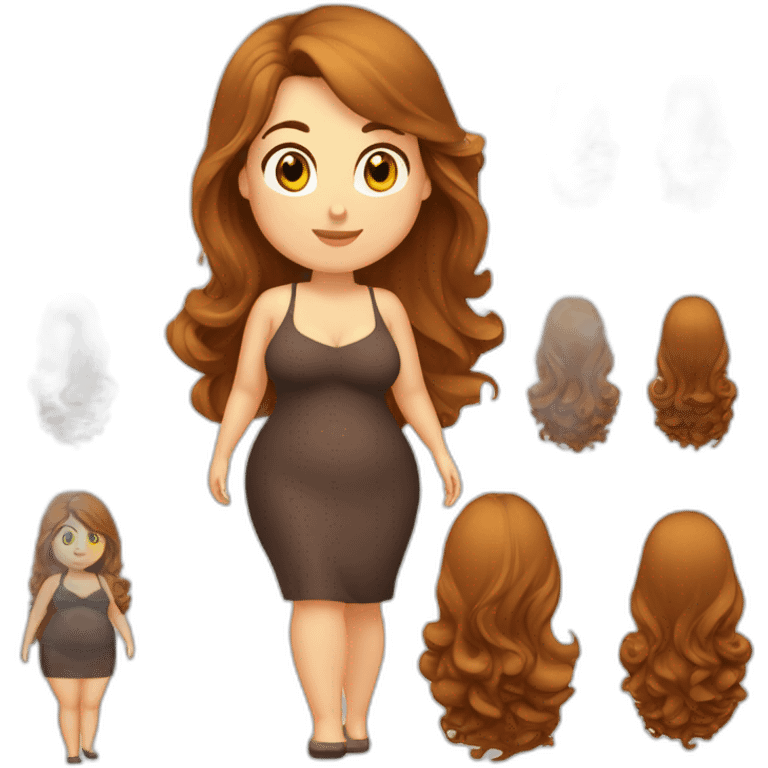 obese-jeune-woman-big-belly-cheveux-long-marron emoji