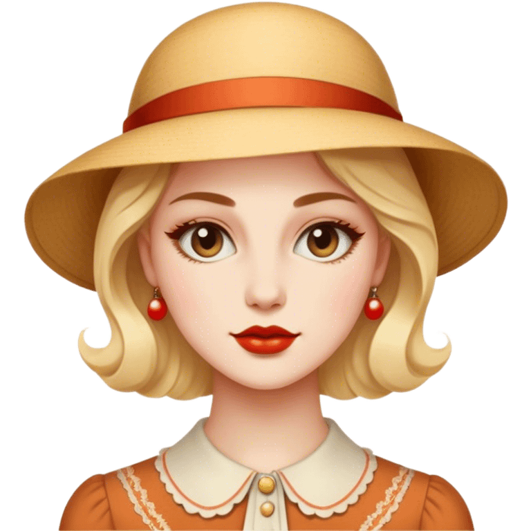  women , vintage, retro, aesthetic  emoji