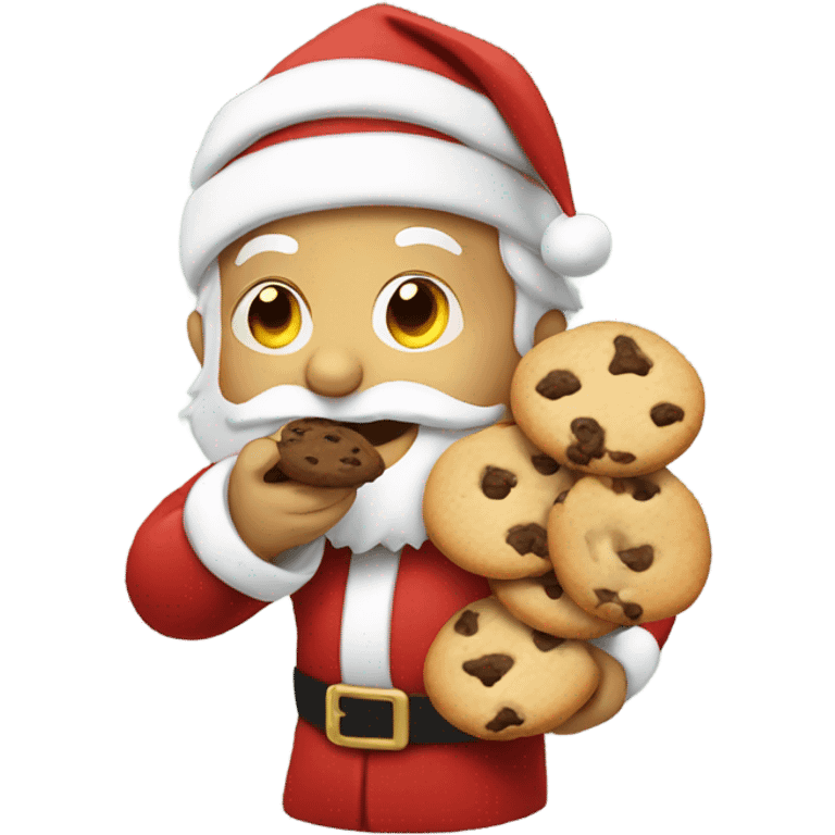 Santa eating cookies emoji