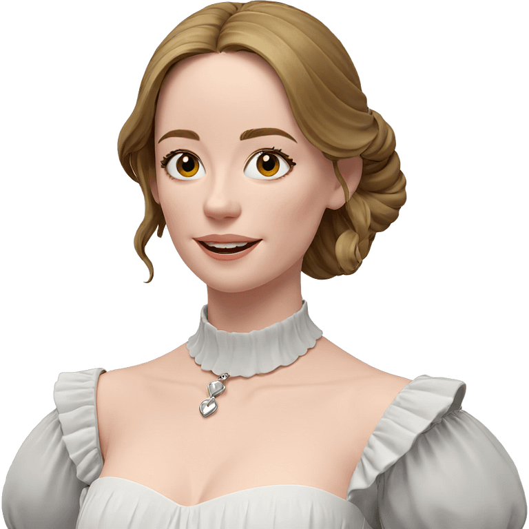 smiling girl in white dress emoji