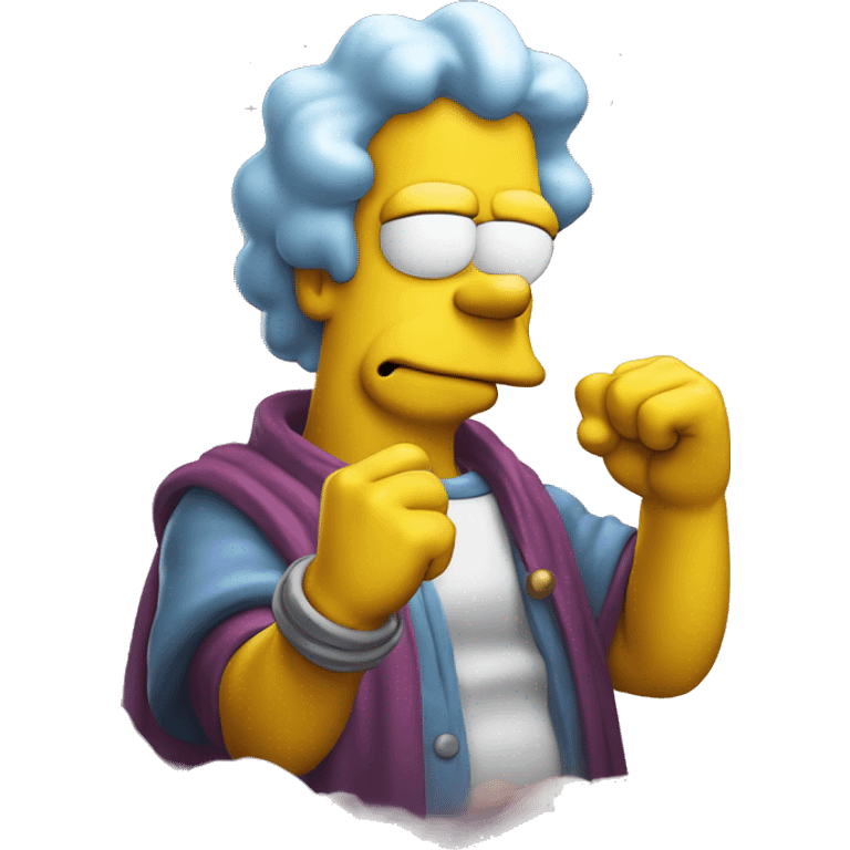 simpsons astrologer shakes fist at cloud emoji