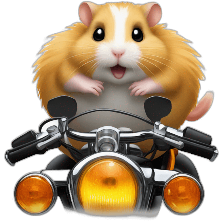 hamster on a harley davidson motorcycle emoji