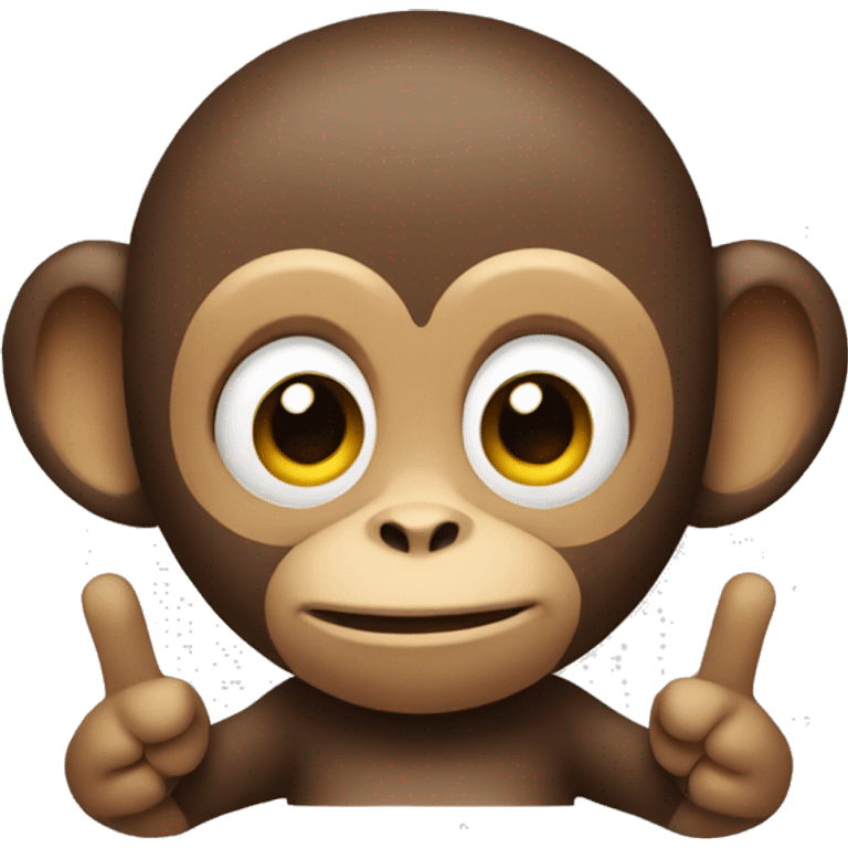 Monkey with a peace sign on its hands emoji