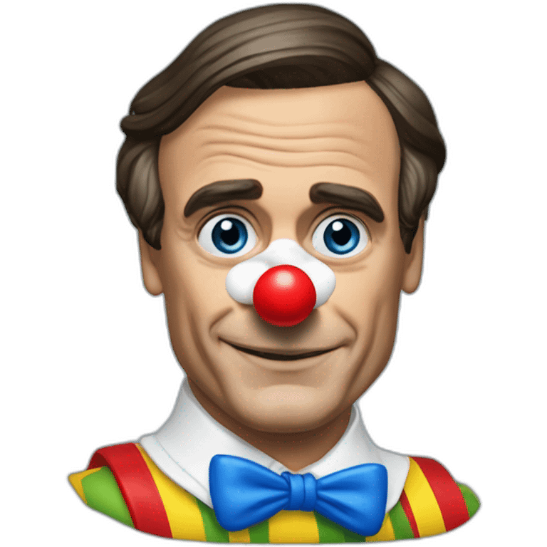 Jair Bolsonaro with blue eyes dressing as a clown emoji