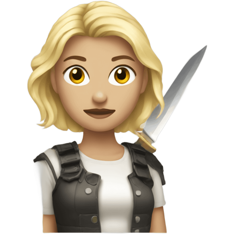 blonde girl slaying  emoji