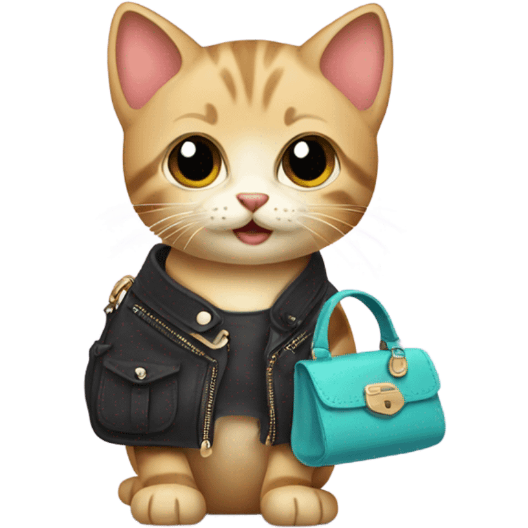 Kitten with purse  emoji