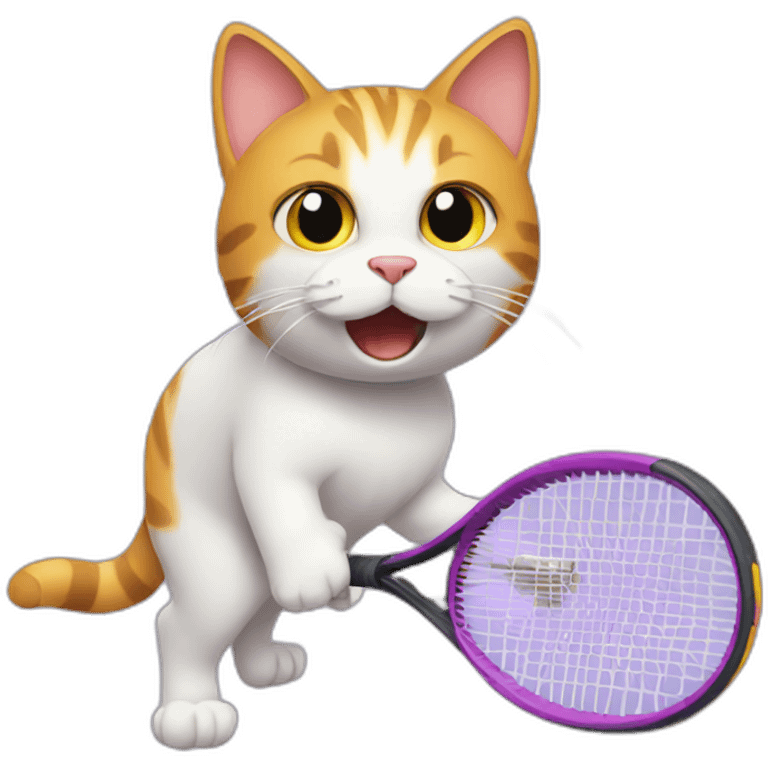 cat plays tennis emoji