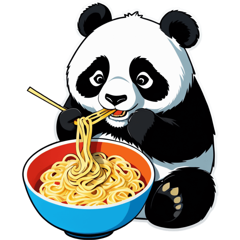 Panda eating noodles  emoji