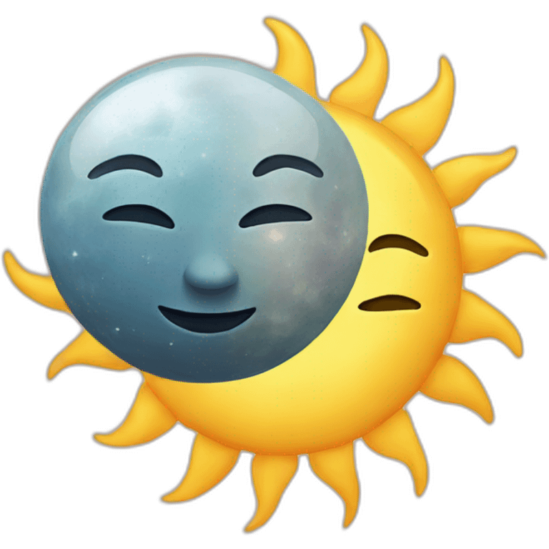 the sun and the moon in it emoji