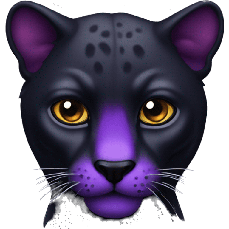 Animal pantera negra con ojos morados emoji