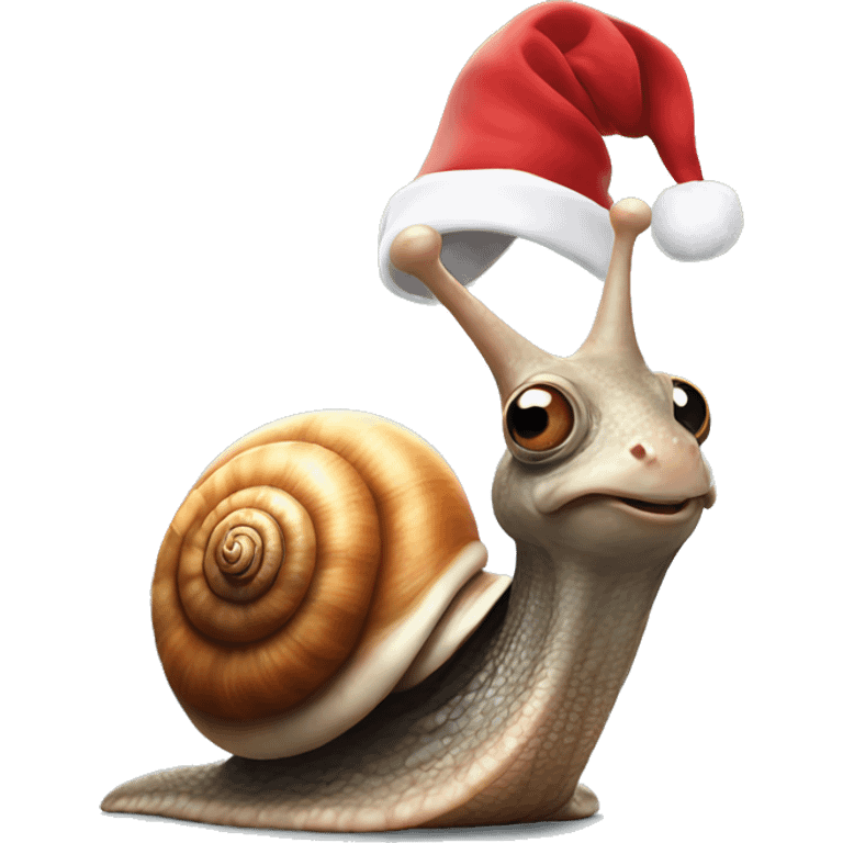 Gary the Snail wearing Christmas hat emoji