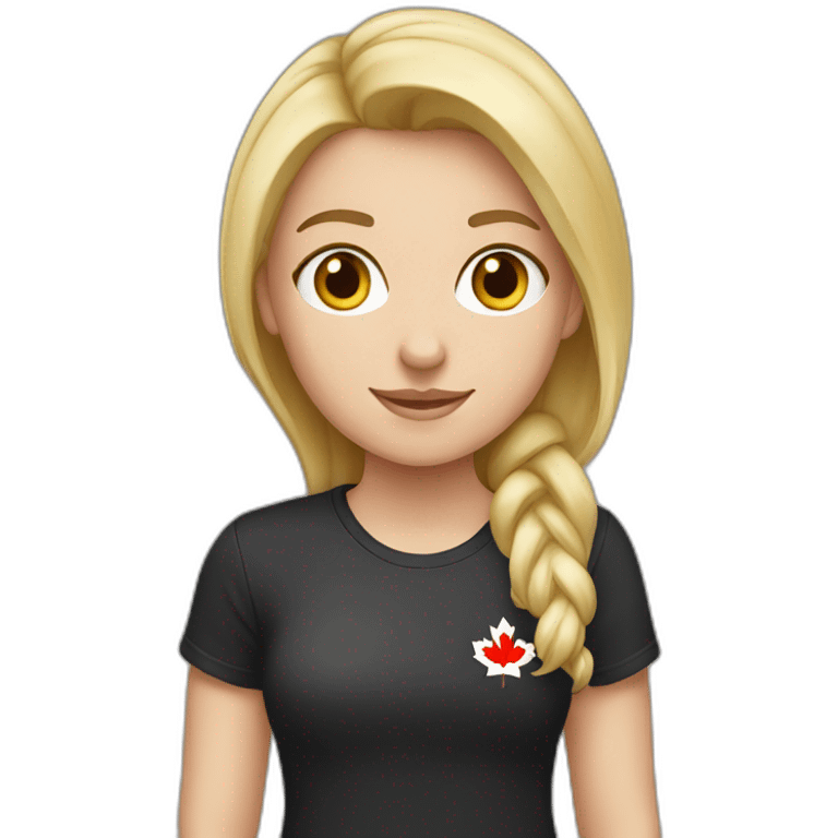 white girl wearing Canada t-shirt emoji