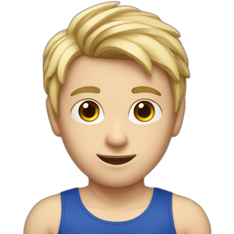 sporty european boy in gym leotard emoji