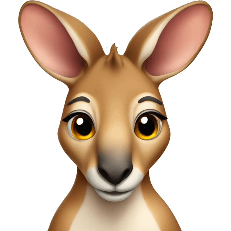 Cute kangaroo face emoji