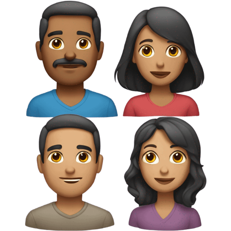 Hombre, mujer, hija, gato, perro emoji