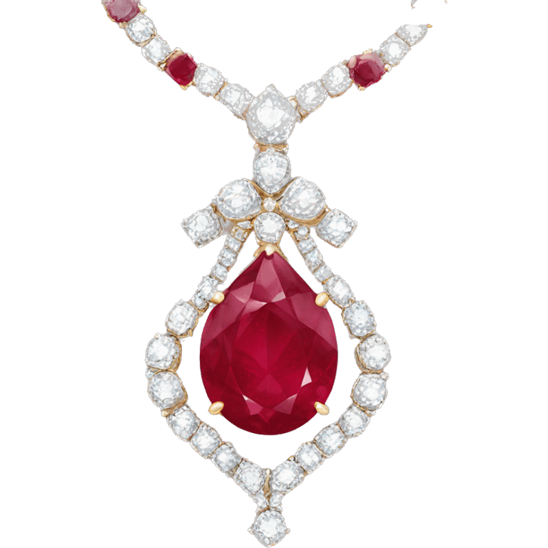 Full Diamond ruby necklace  emoji