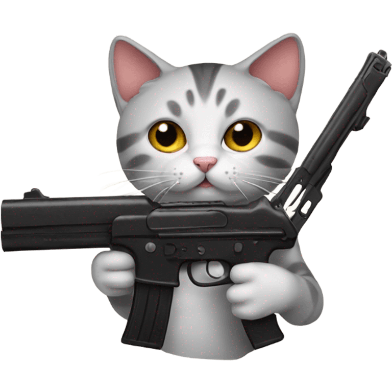 Cat with gun emoji