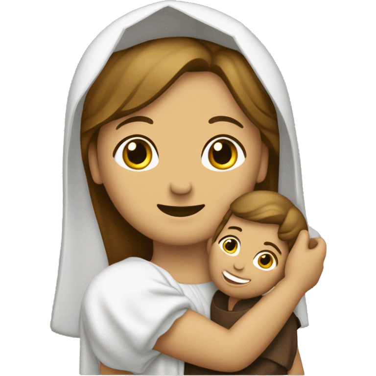 Vergine Maria con Gesù bambino in braccio emoji