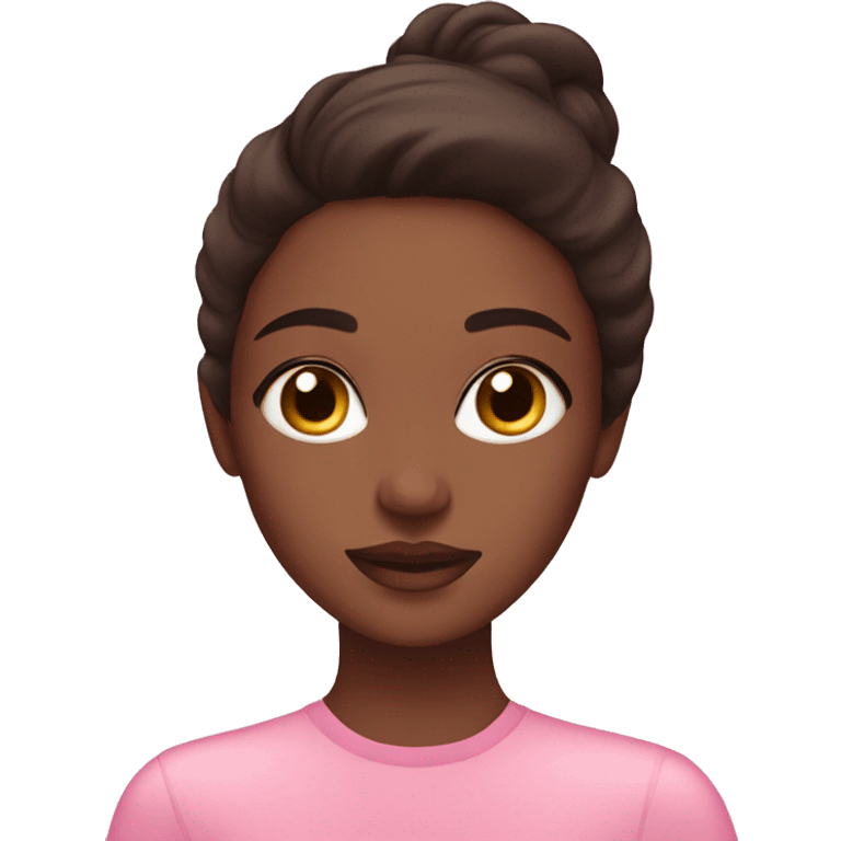 brunette girl doing pink skincare emoji