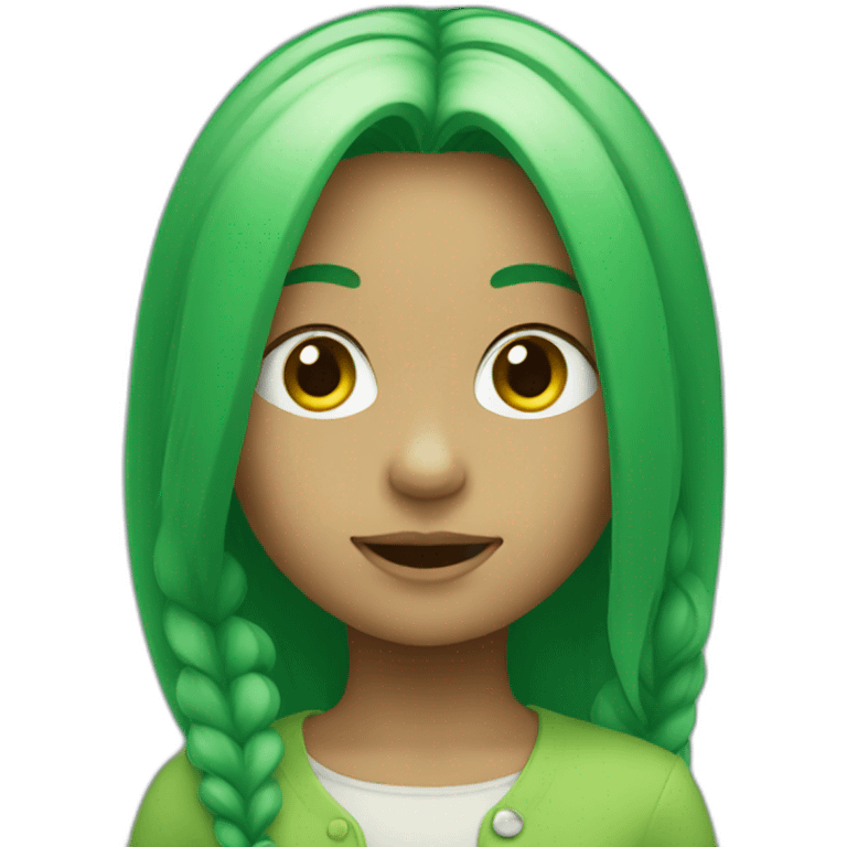 green-haired little girl with white beard emoji